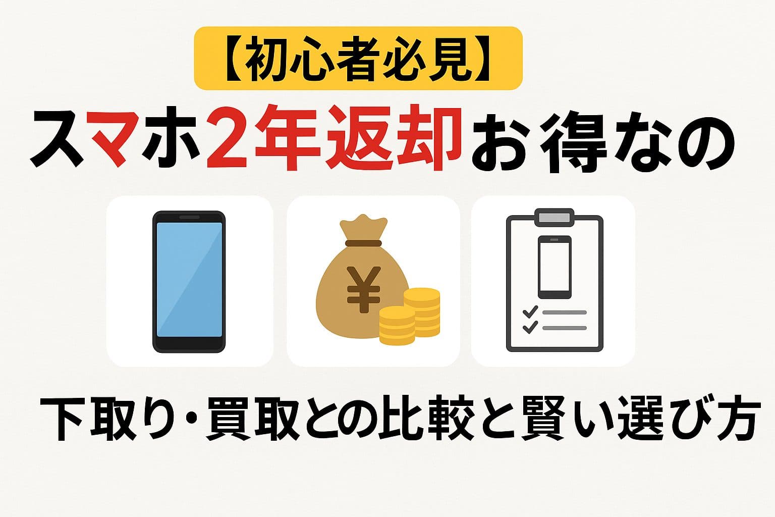 【初心者必見】スマホ2年返却プログラムって本当にお得なの？下取り・買取との比較と賢い選び方